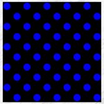 Polka Dots - Blue on Black Canvas 12  x 12 