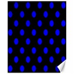 Polka Dots - Blue on Black Canvas 16  x 20 