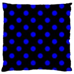 Polka Dots - Blue on Black Standard Flano Cushion Case (Two Sides)