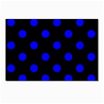 Polka Dots - Blue on Black Postcard 4 x 6  (Pkg of 10)