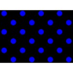 Polka Dots - Blue on Black Birthday Cake 3D Greeting Card (7x5)