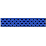 Polka Dots - Black on Cerulean Blue Flano Scarf (Large)