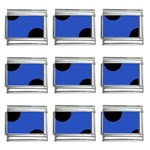 Polka Dots - Black on Cerulean Blue 9mm Italian Charm (9 pack)