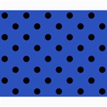 Polka Dots - Black on Cerulean Blue Collage 8  x 10 