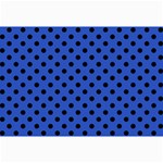 Polka Dots - Black on Cerulean Blue Collage 12  x 18 