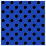 Polka Dots - Black on Cerulean Blue Canvas 12  x 12 