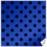 Polka Dots - Black on Cerulean Blue Canvas 20  x 20 