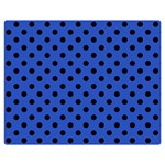 Polka Dots - Black on Cerulean Blue Double Sided Flano Blanket (Medium)