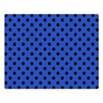 Polka Dots - Black on Cerulean Blue Double Sided Flano Blanket (Large)