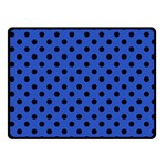 Polka Dots - Black on Cerulean Blue Fleece Blanket (Small) (One Side)