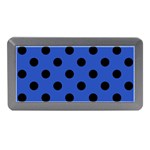 Polka Dots - Black on Cerulean Blue Memory Card Reader (Mini)