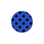 Polka Dots - Black on Cerulean Blue Golf Ball Marker (4 pack)