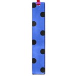 Polka Dots - Black on Cerulean Blue Large Book Mark