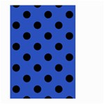 Polka Dots - Black on Cerulean Blue Large Garden Flag (Two Sides)