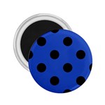 Polka Dots - Black on Cerulean Blue 2.25  Magnet