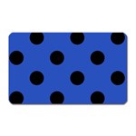 Polka Dots - Black on Cerulean Blue Magnet (Rectangular)