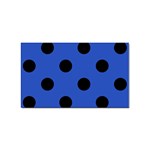 Polka Dots - Black on Cerulean Blue Sticker Rectangular (10 pack)