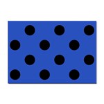 Polka Dots - Black on Cerulean Blue Sticker A4 (10 pack)