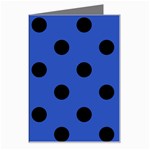 Polka Dots - Black on Cerulean Blue Greeting Card