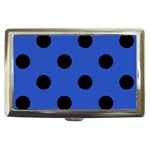Polka Dots - Black on Cerulean Blue Cigarette Money Case
