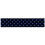 Polka Dots - Cerulean Blue on Black Flano Scarf (Small)
