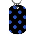 Polka Dots - Cerulean Blue on Black Dog Tag (Two Sides)
