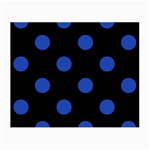 Polka Dots - Cerulean Blue on Black Small Glasses Cloth