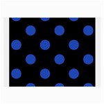 Polka Dots - Cerulean Blue on Black Large Glasses Cloth (2 Sides)
