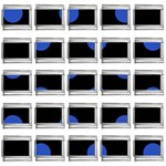 Polka Dots - Cerulean Blue on Black 9mm Italian Charm (25 pack)