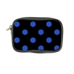 Polka Dots - Cerulean Blue on Black Coin Purse