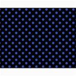 Polka Dots - Cerulean Blue on Black Collage 11  x 14 