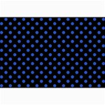 Polka Dots - Cerulean Blue on Black Collage 12  x 18 