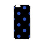 Polka Dots - Cerulean Blue on Black Apple iPhone 6/6S Silicone Case (Transparent)