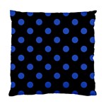 Polka Dots - Cerulean Blue on Black Standard Cushion Case (Two Sides)