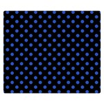 Polka Dots - Cerulean Blue on Black Double Sided Flano Blanket (Small)