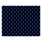 Polka Dots - Cerulean Blue on Black Double Sided Flano Blanket (Large)