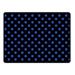 Polka Dots - Cerulean Blue on Black Fleece Blanket (Small) (One Side)