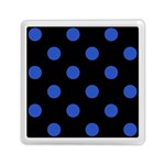 Polka Dots - Cerulean Blue on Black Memory Card Reader with Storage (Square)