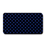 Polka Dots - Cerulean Blue on Black Medium Bar Mat