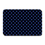 Polka Dots - Cerulean Blue on Black Plate Mat