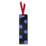 Polka Dots - Cerulean Blue on Black Small Book Mark