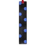Polka Dots - Cerulean Blue on Black Large Book Mark