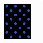 Polka Dots - Cerulean Blue on Black Small Garden Flag (Two Sides)