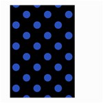 Polka Dots - Cerulean Blue on Black Large Garden Flag (Two Sides)