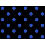 Polka Dots - Cerulean Blue on Black Birthday Cake 3D Greeting Card (7x5)