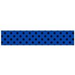 Polka Dots - Black on Cobalt Blue Flano Scarf (Small)