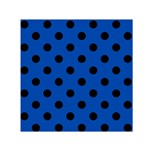 Polka Dots - Black on Cobalt Blue Small Satin Scarf  (Square)
