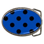 Polka Dots - Black on Cobalt Blue Belt Buckle