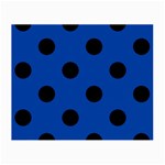 Polka Dots - Black on Cobalt Blue Small Glasses Cloth (2 Sides)