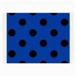 Polka Dots - Black on Cobalt Blue Large Glasses Cloth (2 Sides)